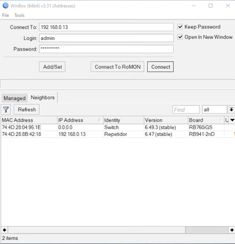 Mikrotik - Acceso Winbox